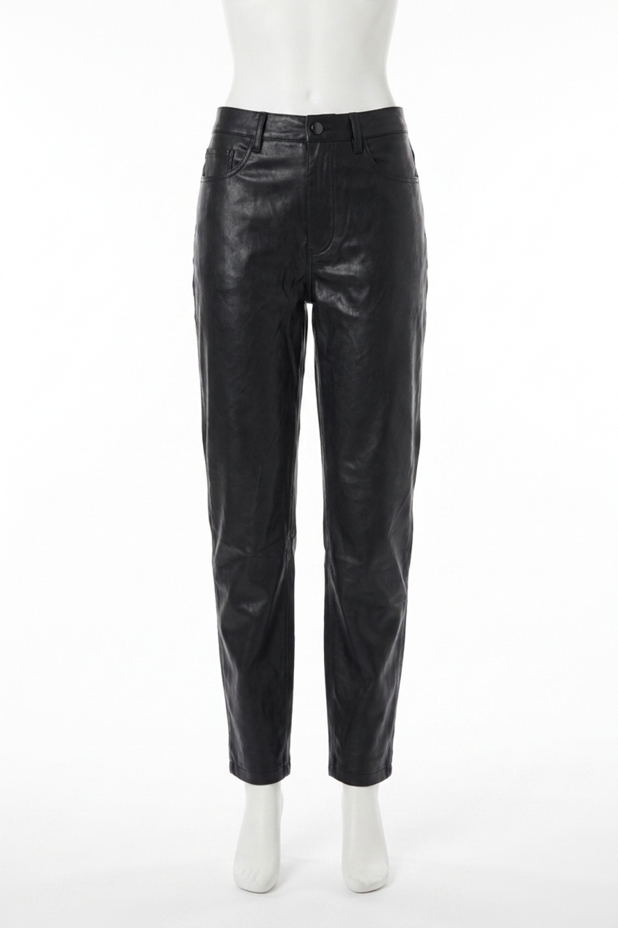 NEW WE WORE WHAT dani boyfriend leather pants in black